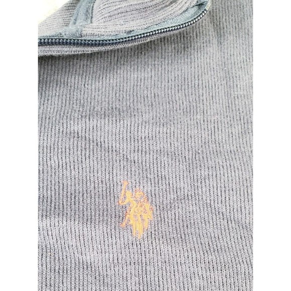 U.S. Polo Assn Mens Quarter Zip Flat Back Rib Pullover Navy Blue Size L - Picture 12 of 16